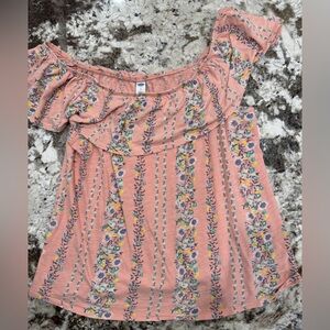 Old Navy Floral Off-Shoulder Blouse - Pink Multi